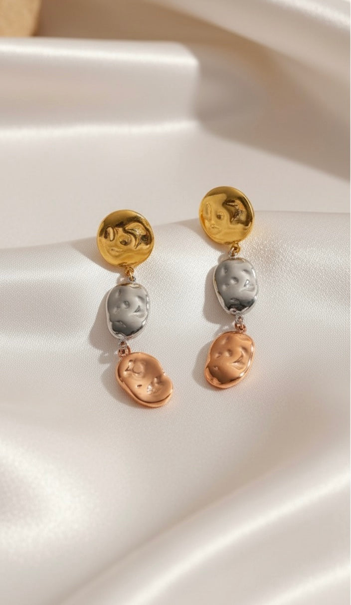 Rose Gold, Silver & Gold Earrings